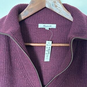 Madewell Deep Plum Cowl Neck Sweater Dress